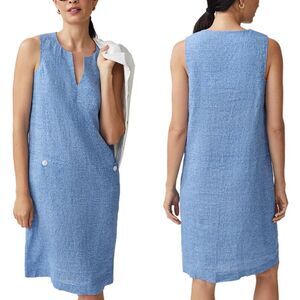 J.McLaughlin Women Size M Rue Chambray Linen Shift Dress NEW Casual Minimalist